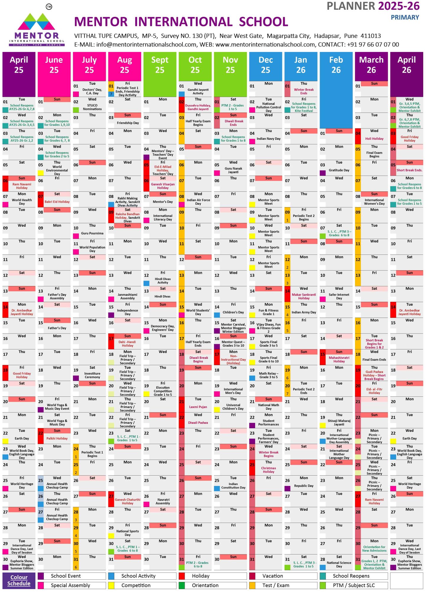 mentor planner for year 2025-2026